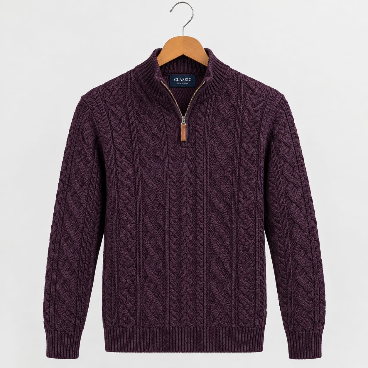 Man's Cable Knit Zip Cardigan